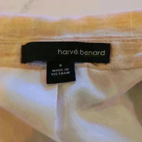 Harve Bernard Womens Linen Pin Striped Blazer Pale Peach Pink Size 8 - Picture 9 of 10